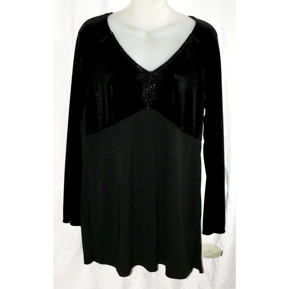 Rabbit Rabbit Rabbit Black Velvet Beaded Cardigan Top Size 12